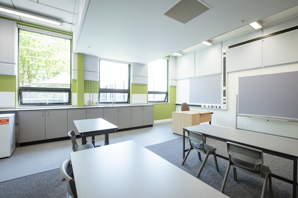 inside one of the new classrooms