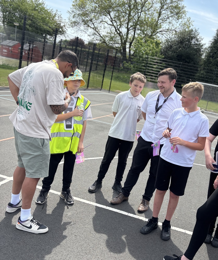 Breakfast Show Presenters interview the pupils