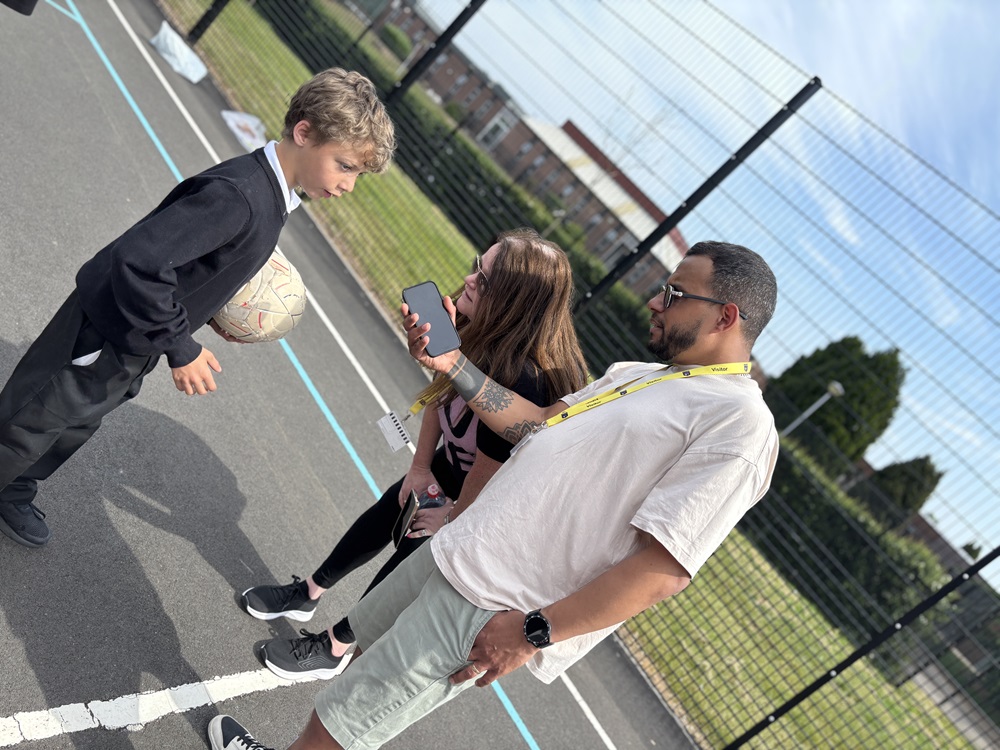 Breakfast Show Presenters interview the pupils